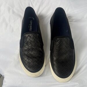 Sperry Men's Black Textured Slip-On Loafers Size 7